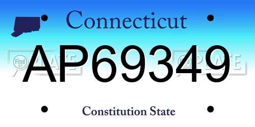 AP69349 Connecticut License Plate