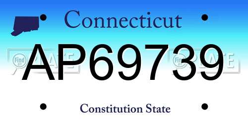 AP69739 Connecticut License Plate