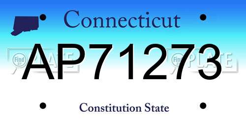 AP71273 Connecticut License Plate
