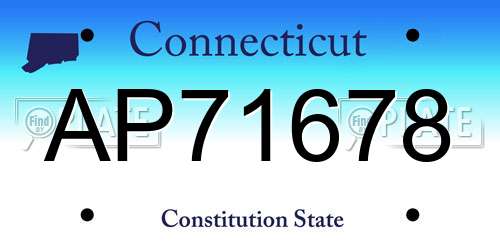 AP71678 Connecticut License Plate