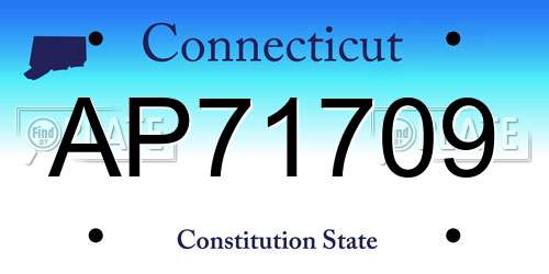 AP71709 Connecticut License Plate