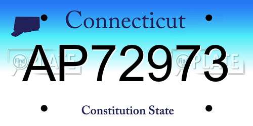 AP72973 Connecticut License Plate