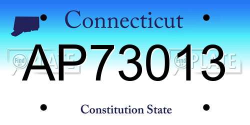 AP73013 Connecticut License Plate