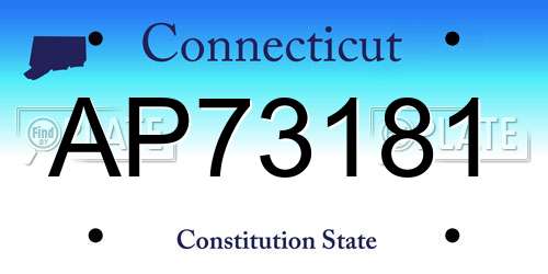 AP73181 Connecticut License Plate