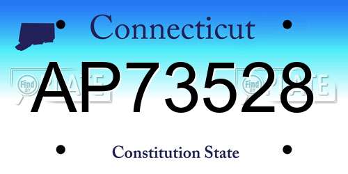 AP73528 Connecticut License Plate