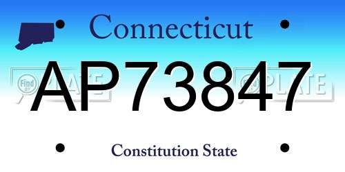 AP73847 Connecticut License Plate