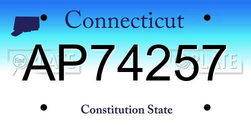 AP74257 Connecticut License Plate