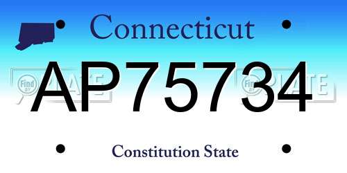 AP75734 Connecticut License Plate