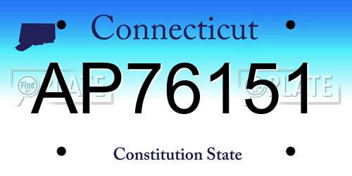 AP76151 Connecticut License Plate