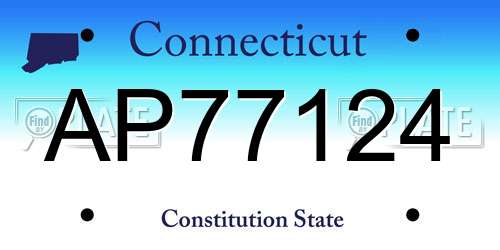AP77124 Connecticut License Plate