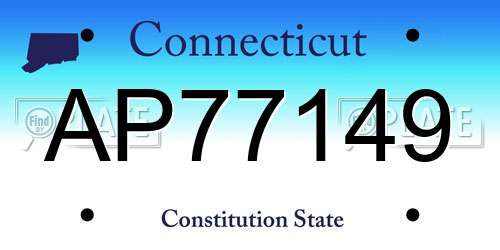 AP77149 Connecticut License Plate