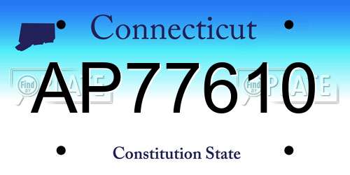 AP77610 Connecticut License Plate