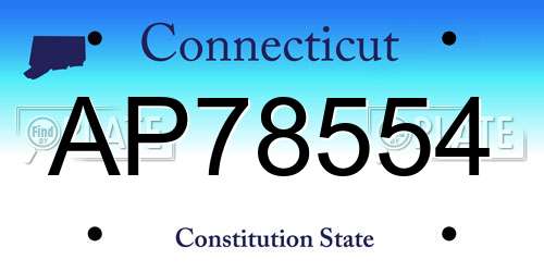 AP78554 Connecticut License Plate