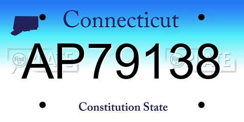 AP79138 Connecticut License Plate