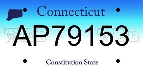 AP79153 Connecticut License Plate