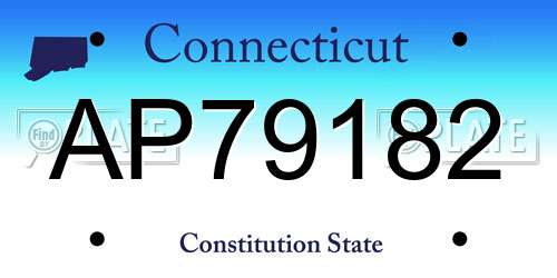 AP79182 Connecticut License Plate
