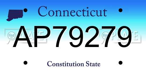 AP79279 Connecticut License Plate