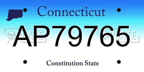 AP79765 Connecticut License Plate