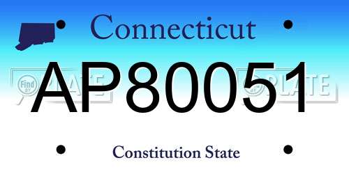 AP80051 Connecticut License Plate