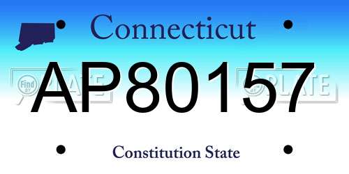 AP80157 Connecticut License Plate