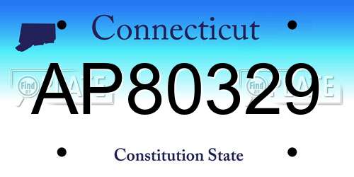 AP80329 Connecticut License Plate