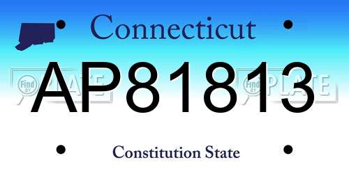 AP81813 Connecticut License Plate