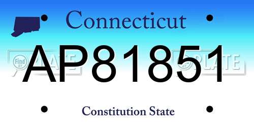 AP81851 Connecticut License Plate