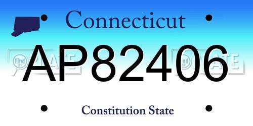 AP82406 Connecticut License Plate