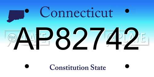 AP82742 Connecticut License Plate