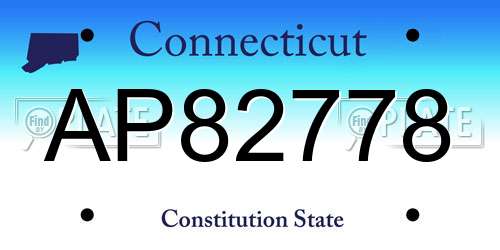 AP82778 Connecticut License Plate