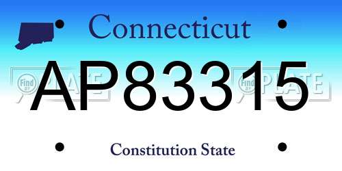 AP83315 Connecticut License Plate