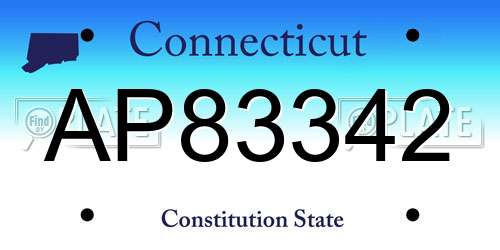 AP83342 Connecticut License Plate