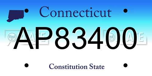AP83400 Connecticut License Plate