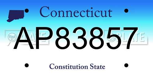 AP83857 Connecticut License Plate