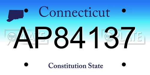 AP84137 Connecticut License Plate