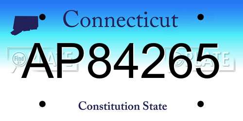 AP84265 Connecticut License Plate