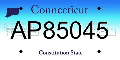 AP85045 Connecticut License Plate