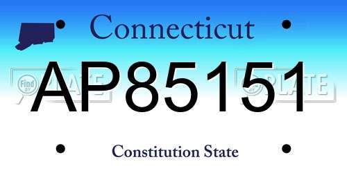 AP85151 Connecticut License Plate