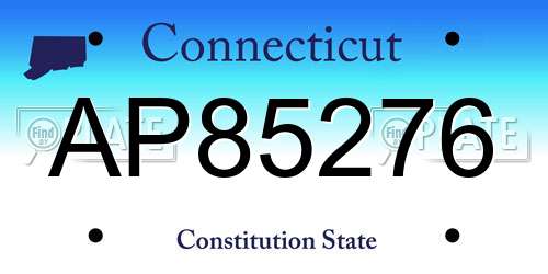 AP85276 Connecticut License Plate