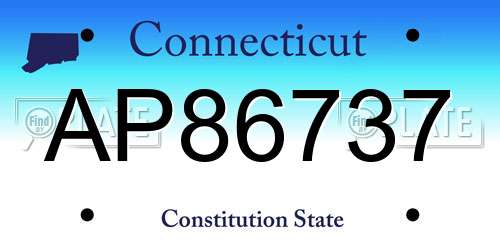 AP86737 Connecticut License Plate