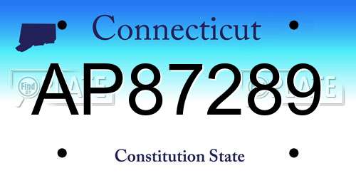 AP87289 Connecticut License Plate