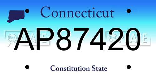 AP87420 Connecticut License Plate