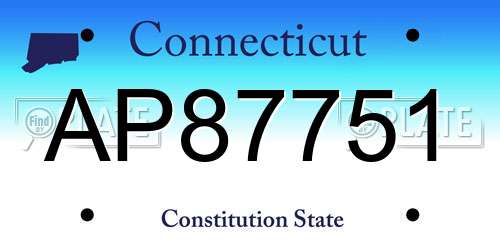 AP87751 Connecticut License Plate