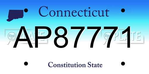 AP87771 Connecticut License Plate