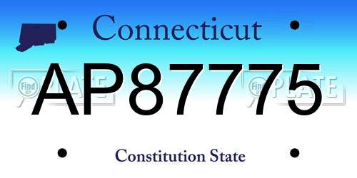 AP87775 Connecticut License Plate