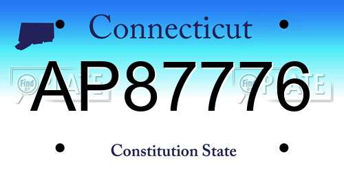 AP87776 Connecticut License Plate