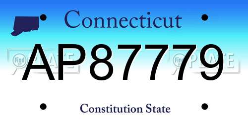AP87779 Connecticut License Plate