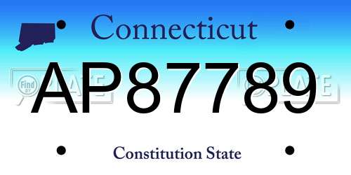 AP87789 Connecticut License Plate