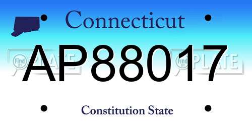 AP88017 Connecticut License Plate