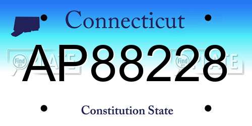 AP88228 Connecticut License Plate